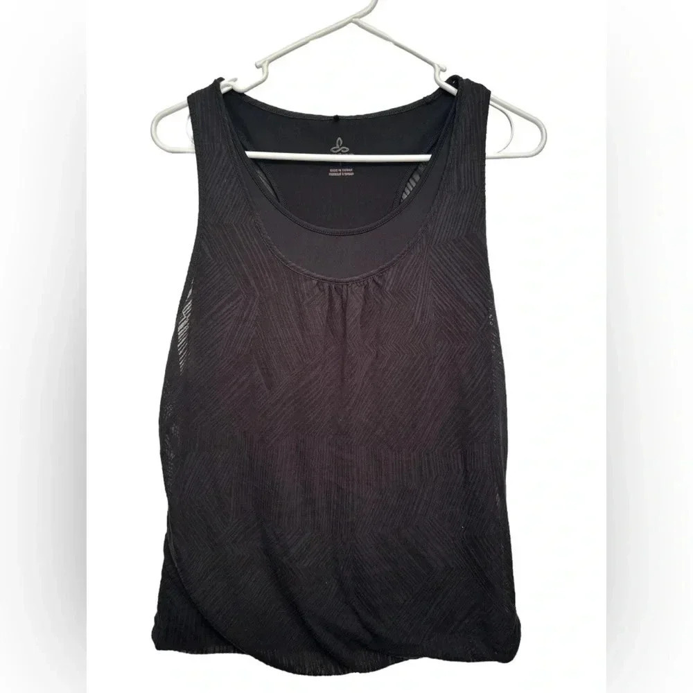 Prana double layer black workout tank